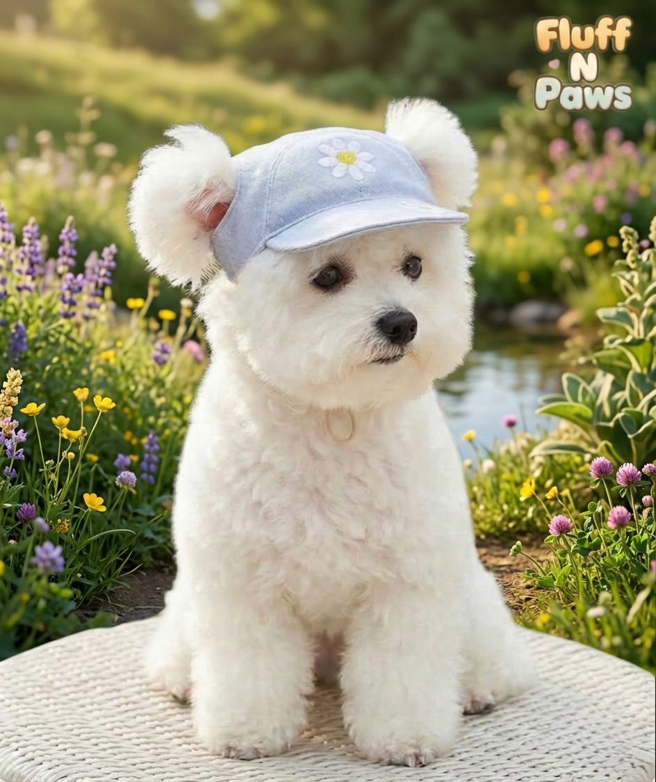 Flowery Blue Cap